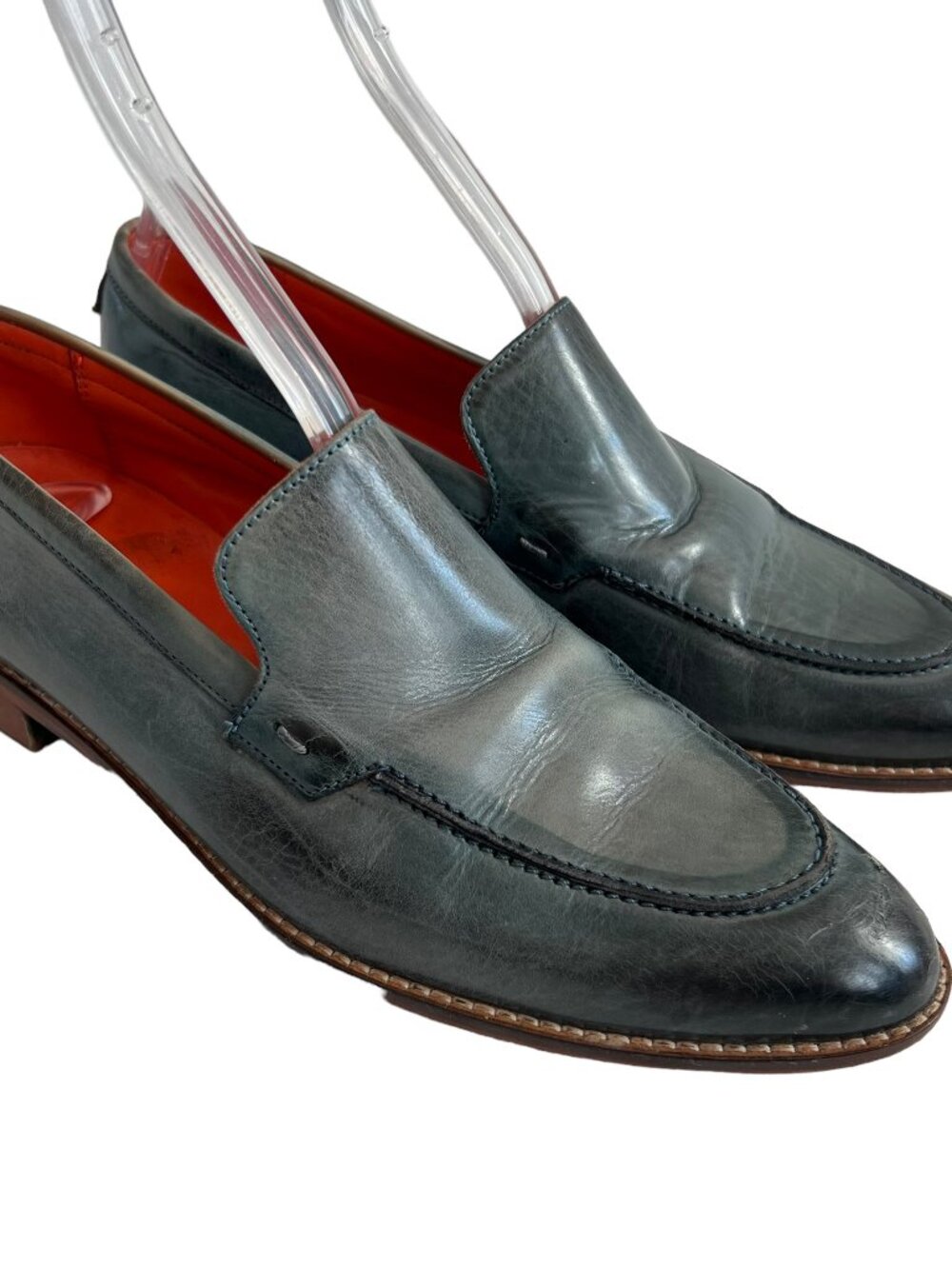 Melvin and Hamilton loafers distressed blue gray leather 37 slip on shoes flats
